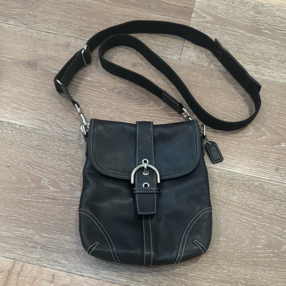 Coach Black Leather Crossbody Bag